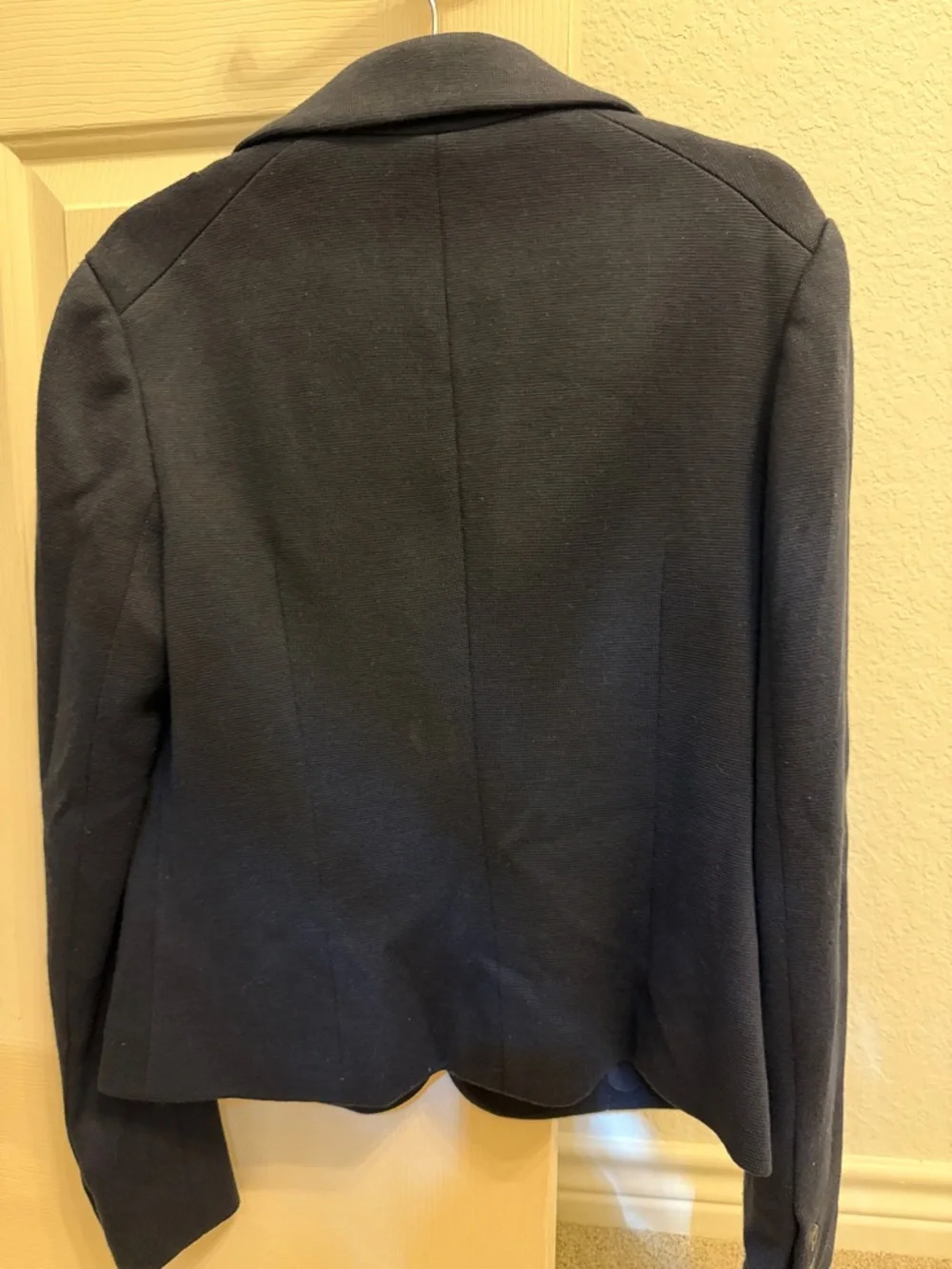 Tory Burch Embroidered Dark Navy Blazer with Red Floral Detail
